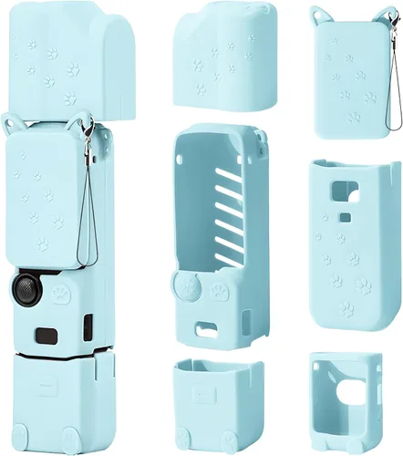 Vista 8 de Funda de silicona Pocket 3: Funda protectora Protector de lente compatible con cámara Vlogging DJI Osmo Pocket 3 Creator Combo Accesorios (negro)