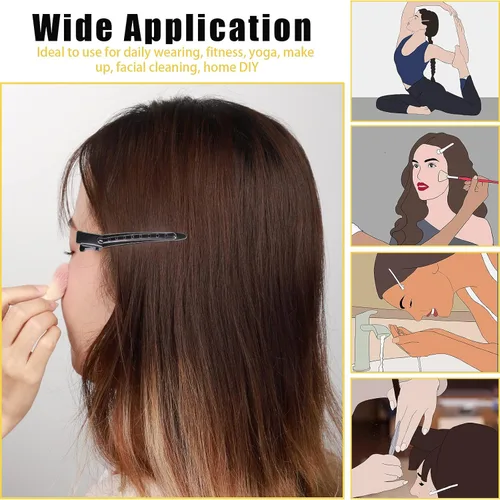 Vista 7 de YGDZ Pinzas de pico de pato, 30 pinzas de pelo de cocodrilo de metal de 3.5 pulgadas con agujeros, pinzas para el cabello para seccionar peinados