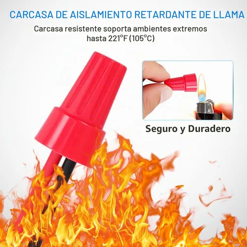 Vista 6 de Nilight Kit de conectores de cable rojo de 100 piezas, tapas de cable eléctrico 14-12 AWG 100 tapas de alambre 14-12#