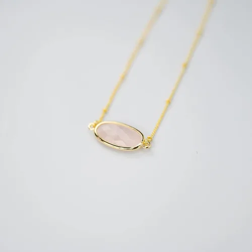 Vista 3 de Angelstones Collar con colgante de piedras preciosas naturales, collares de cristal curativo chapados en oro de 14 quilates para mujer