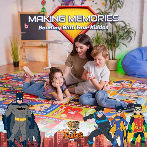 Vista 7 de DC Super Friends - Alfombra educativa para niños, alfabeto, emociones y rasgos de héroe ABC, alfombra de aprendizaje de habilidades sociales