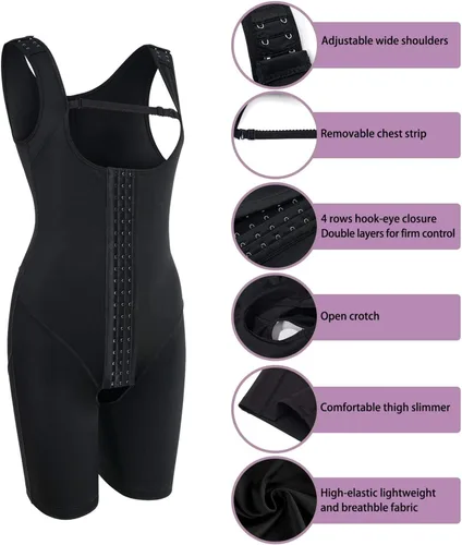 Vista 4 de BRABIC - Faja tipo body para mujer, moldeadora de cintura, realce de glúteos, control de abdomen y estilizadora de piernas, faja de cuerpo completo