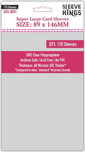 Vista 31 de Sleeve Kings Fundas para tarjetas estándar, 110 unidades, transparentes de 60 micrones de grosor, tamaño mini (1.575 x 3.504 in), compatibles