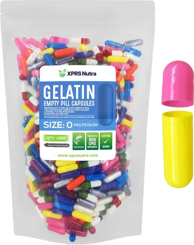 Vista 7 de XPRS Nutra Size 0 Empty Capsules - 100 Count Empty Gelatin Capsules - Pills DIY Capsule Filling - Pure Bovine Pill Gel Caps for Do-It-Yourself