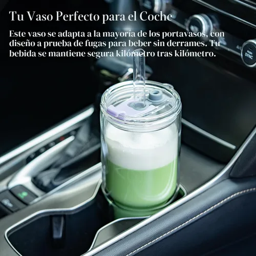 Vista 6 de KEMORELA Juego de 2 vasos de vidrio de doble pared de 28 onzas, popotes reutilizables extra anchos de 0.512 in, vaso Boba, vasos de agua de boca