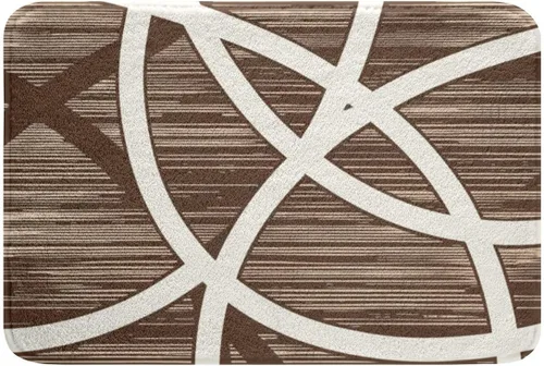 Vista 16 de Feelyou Beige Brown Bathroom Rugs Abstract Geometric Bath Mats Modern Art Bathroom Accessories Floor Doormats 16"x24" Soft Microfiber