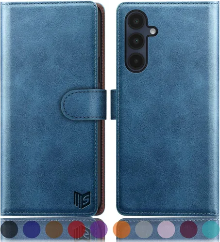 Vista 14 de SUANPOT Compatible con Samsung Galaxy A16 5G Funda tipo cartera con bloqueo RFID y soporte para tarjetas de crédito, funda protectora tipo libro