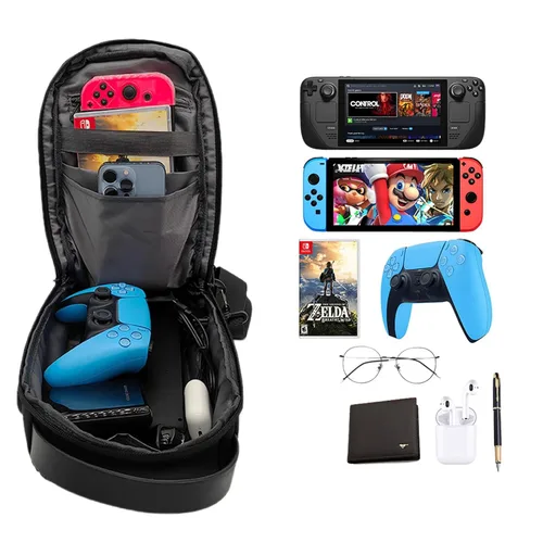 Vista 5 de Hzycwgone Funda de viaje para PlayStation Portal Remote PlayStation, para Steam Deck LCDOLED, para Rog Ally, para Nintendo Switch, funda
