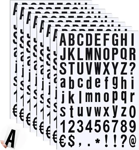 Vista 10 de Zonon 8 hojas de pegatinas de números para buzón, kit de letras y números de vinilo autoadhesivo para buzón, letreros, ventana, puerta, automóviles