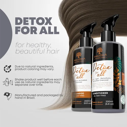 Vista 2 de All Natural Detox Shampoo & Conditioner Set – Juego de champú y acondicionador clarificante para desintoxicación del cabello y el cuero cabelludo