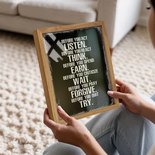 Vista 3 de Arte de Pared con Citas Inspiradoras ENMARCADO - Decoración de Pared con Citas Positivas - Citas Inspiradoras - Regalos Inspiradores - Dichos