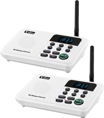 Vista 11 de Ampliable para Wuloo Intercomunicadores inalámbricos para el hogar WL888, rango de 1 milla 22 canales 100 código digital