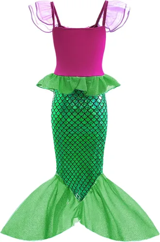 Vista 3 de Avady Disfraz de princesa para niñas, disfraz de princesa con accesorios