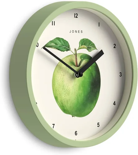 Vista 9 de JONES CLOCKS® Reloj de pared de frutas Reloj redondo pequeño 8 pulgadas Crema Arte botánico ilustrado de fresa Ideal para cocina y comedor.