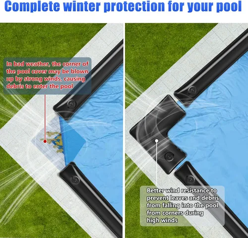 Vista 4 de 10 paquetes de bolsas de agua para piscina de 0.6 mm de espesor con pesas para cubierta de piscina en las esquinas, tubos de agua para piscina