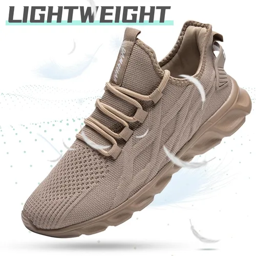 Vista 4 de QIJGS Zapatos deportivos de correr para hombre, para gimnasio, tenis, atléticos, de malla, ligeros, deportivos, a la moda, para entrenamiento