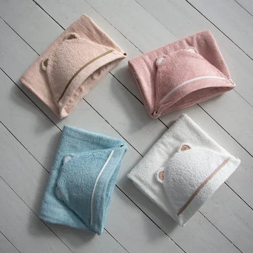 Vista 7 de Toallas prémium con capucha para niños pequeños, toalla de baño de rayón extra suave de bambú (beige)