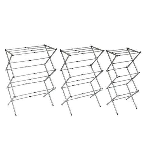 Vista 11 de Tendedero Metálico Plegable y Extensible con 3 Alturas Cloxy InnovaGoods 11 barras