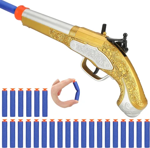 Vista 8 de Juguete de espuma pirata pirata para niños de 3 a 5 años, pistola pirata con 20 dardos de espuma suave, accesorio de disfraz de pirata de Halloween