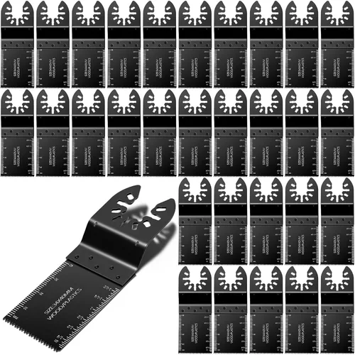 Vista 9 de Juego de 50 cuchillas multiherramienta: hojas de sierra oscilantes y cuchillas multiherramienta para madera y metal blando con interfaz