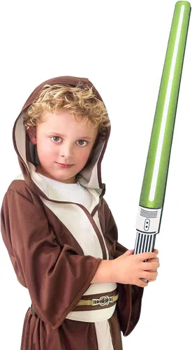 Vista 2 de Little Adventures Galactic Warrior - Bata con capucha y cinturón héroe galáctico marrón de edad media de 3 a 5 años lavable a máquina juego