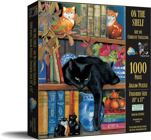 Vista 2 de SUNSOUT INC - On The Shelf - Rompecabezas de 1000 piezas por artista: Chrissie Snelling - Tamaño acabado 20 x 27 pulgadas - MPN # CL59367