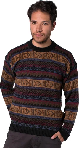 Vista 9 de Suéter de alpaca Gamboa para hombre, lana ligera y suave, de cuello redondo, tejido a mano, suéteres de otoño e invierno Azul