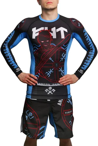 Vista 7 de Hardcore Training Norman Viking - Camiseta de compresión de manga larga para hombre, sin Gi, apretada, BJJ con capa base de agarre