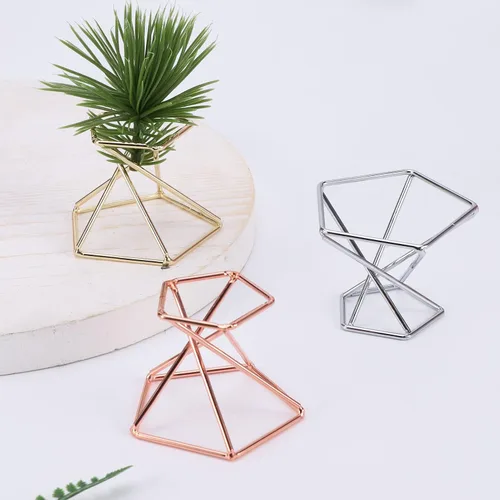 Vista 3 de Paquete de 6 soportes para plantas de aire, estantes de alambre de metal para plantas, contenedor Tillandsia para plantas de aire, decoración