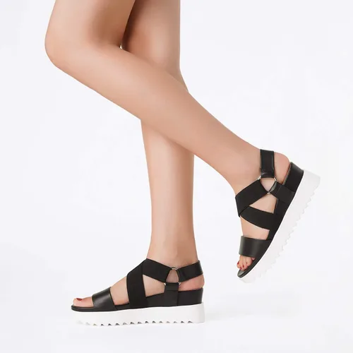 Vista 5 de DREAM PAIRS Sandalias de plataforma con correa de tobillo y punta abierta para mujer