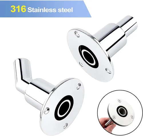 Vista 4 de Piel de escape de acero inoxidable 316 a través del casco, 10 piezas, montaje de accesorios de tubo de tubo de 0.866 in/8.66 pulgadas