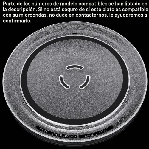 Vista 7 de Placa giratoria de 12 pulgadas de repuesto para microondas Whirlpool Kenmore Maytag Amana Estate, 4393799, bandeja de cocina de vidrio con centro