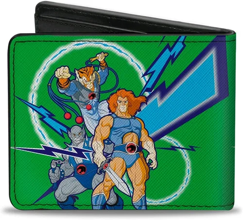 Vista 2 de Cartera plegable de poliuretano ThunderCats Classic Character Group Pose and Lightning Bolt