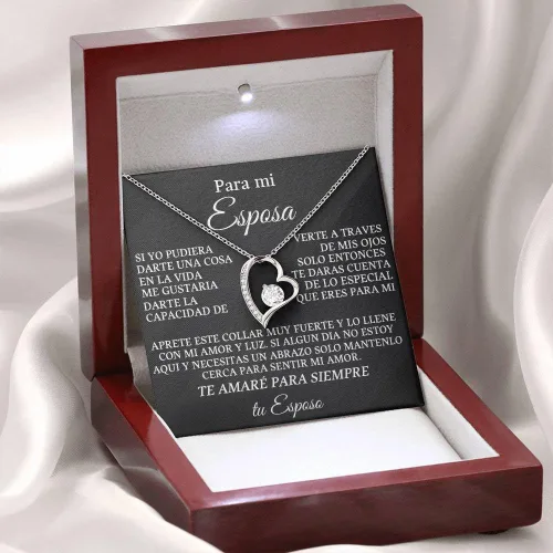 Vista 3 de Regalo para Mi Esposa Collar Regalo para Mi Esposa Especial, Regalo de Cumpleaños para Mujer, Acero Inoxidable Joyeria Mujer, Collar para Novia