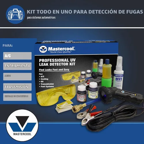 Vista 2 de Mastercool (53351-B) kit de detección de fugas ultravioleta profesional con mini luz de 50 vatios