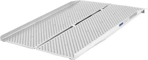 Vista 10 de Silver Spring - Rampa ligera para sillas de ruedas (plegable, de un solo pliegue, 61 cm) 24" L x 30" W, folding, portable, non-slip punch plate