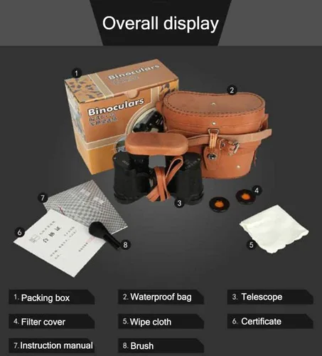 Vista 7 de Telescopio Binoculares para Exteriores Telescopio de Metal Militar HD Alta Potencia Visión Nocturna Profesional Bak4 Prisma Lente Fmc Impermeable