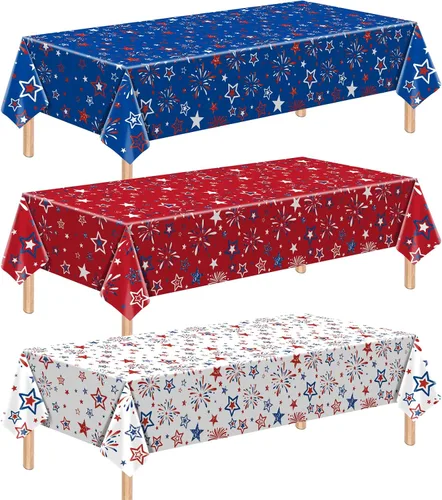 Vista 26 de SpinLaLa Mantel de plástico desechable de 3 piezas de 54 x 108 pulgadas, diseño de fuegos artificiales negros y horizonte urbano para fiestas de Año
