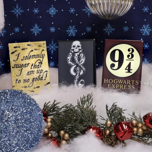 Vista 7 de Ata-Boy Paquete de Navidad con imán de Harry Potter, imán de juramento solemne