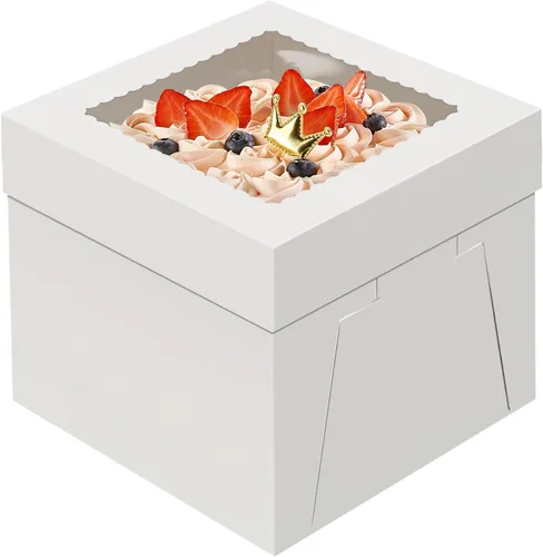 Vista 11 de WINKIO Cajas para pasteles de 8 pulgadas, soporte para tartas, contenedor de transporte de almacenamiento