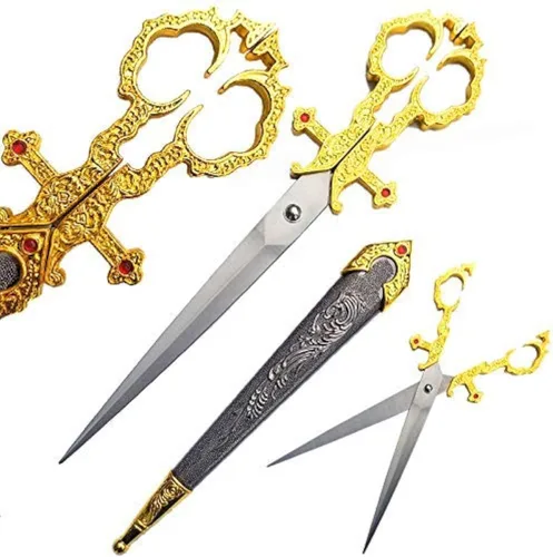 Vista 7 de Ace Martial Arts Supply Tijeras Medievales Renacentistas Bodice Dagger Dirk Knife (Plata)