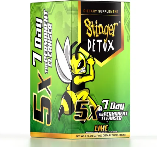 Vista 3 de Stinger Detox 5X 7-Día Fuerza Extra Permanente Bebida – Sabor Lima – 8 FL OZ
