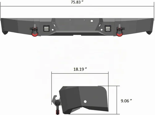 Vista 7 de Parachoques delantero y trasero de acero para Ford F150 2006-2008 con placa de cabrestante y luces (textura negra)