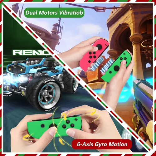 Vista 4 de Tinygu Joy Cons for Switch Nintendo Left and Right Switch Joy Con Controllers Left Right Wireless Remote Replacement for Switch Joycons Support