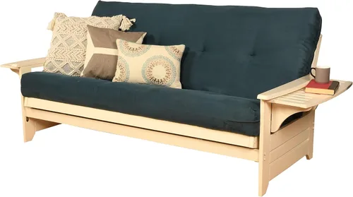 Vista 3 de Kodiak Furniture Futón Phoenix con colchón de tela de gamuza en blanco antiguo/azul