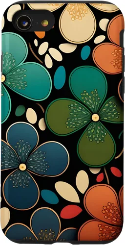 Vista 13 de iPhone 15 patrón floral Murakami colorido patrón caso