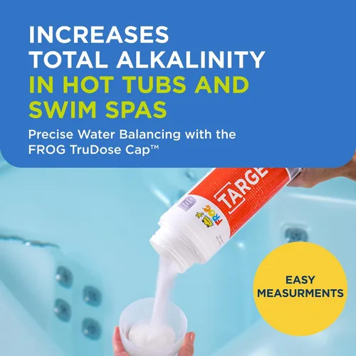 Vista 2 de FROG Target - Aumento de alcalinidad total para jacuzzis y spas de natación, botella de 2 libras con tapa de medición TruDose para un fácil