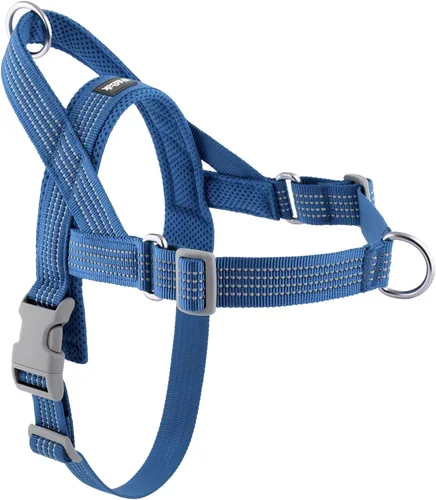 Vista 11 de Arnés sin tirones para perro con asa, ajustable, de malla suave, acolchado, reflectante, arnés para caminar con clip frontal para perros pequeños
