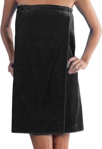 Vista 12 de BY LORA Cubierta de ducha de algodón de rizo para mujer, color aguamarina, tamaño S/M