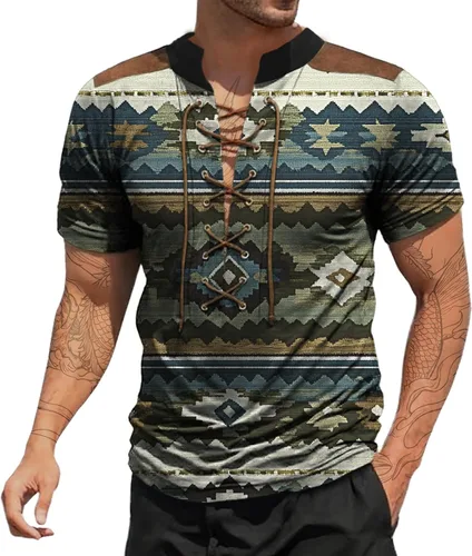 Vista 16 de Camisas de verano para hombres, básicas, de talla grande, para playa, suaves, sueltas, informales, para descansar, al aire libre, con cordón